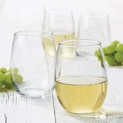 Libbey Vina 17oz Stemless White Wine Glasses | Set Of 4 -Libbey Sales Store 4pc vina stemless white cvr 262s4