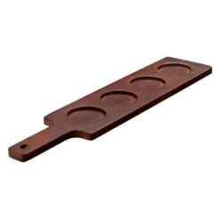 Libbey 4-Well 16 7/8x3.5" Wood Tasting Flight 4-Well, PK12